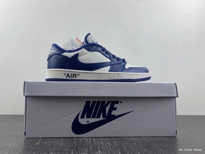 1st Kicks 1 CUSTOM DM7890-101 AIR OFF-WHITE SCOTT JORDAN X TRAVIS X 0704